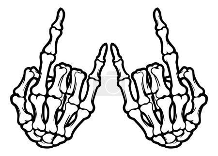 Téléchargez les illustrations : Skeleton bone rock on hand sign illustration - en licence libre de droit