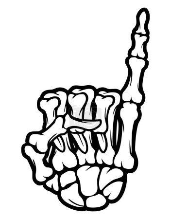 Illustration for Skeleton bone hand thumbs up little finger sign - Royalty Free Image