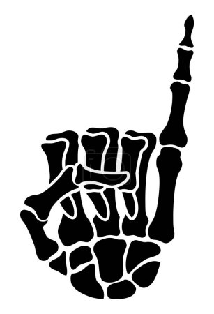 Illustration for Skeleton bone hand thumbs up little finger sign - Royalty Free Image