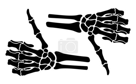 Illustration for Skeleton bone thumb up hand sign - Royalty Free Image