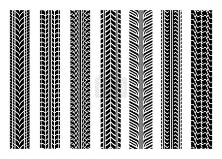 Téléchargez les illustrations : Les traces de pneus de voiture motifs impression texture fond sans couture - en licence libre de droit