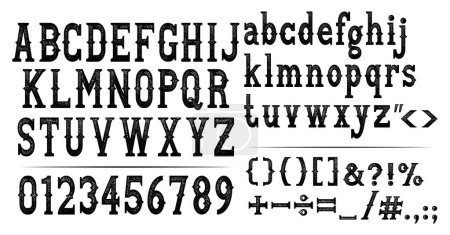 Illustration for Old western alphabet letters font - Royalty Free Image