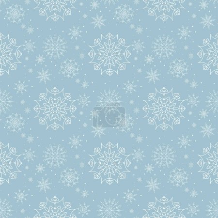 Illustration for Elegant Winter seamless pattern in Snowflakes. Vector illustration - Royalty Free Image