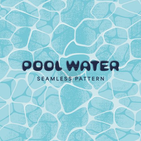 Illustration for Swimming pool seamless pattern. Blue textured ripples water, waves. Vector illustration in flat style - Royalty Free Image
