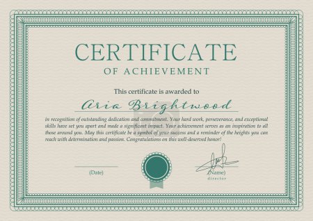 Ilustración de Certificado o diploma en estilo vintage. Diseño de bordes de marco. Ilustración vectorial - Imagen libre de derechos