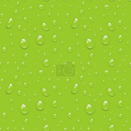 Illustration for Seamless pattern of Water drops, condensation on the window, on the surface. 3D Realistic Vector illustration - Royalty Free Image