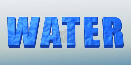 the word water in capital letters with liquid blue texture