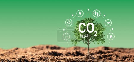 Photo for Carbon dioxide, CO2 emissions, carbon footprint concept - Royalty Free Image