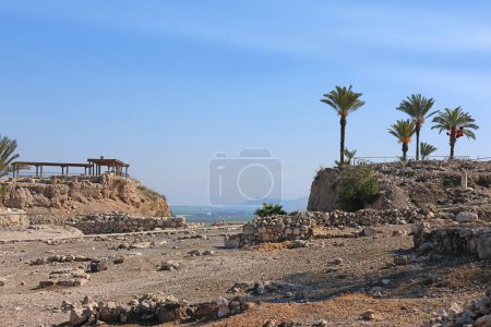 Photo for Archaeology excavations in the Tel Megido ancient settlement in Israel, a place where, according to legend, there should be a decisive battle between good and evil - Armageddon - Royalty Free Image