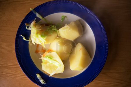 boiled potatoes on a plate