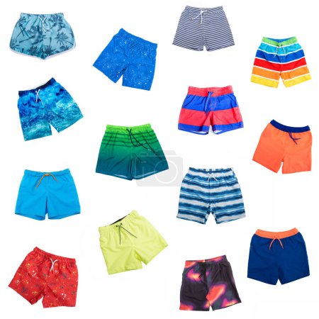 Téléchargez les photos : Collage de différents shorts pour garçons. - en image libre de droit