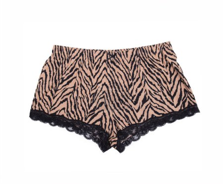 Leopard printed satin boxer shorts