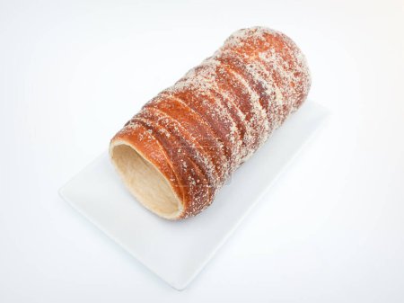 Hungarian rolls on a white background.