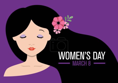 Photo for Illustration of international women's day with a woman's face - Royalty Free Image