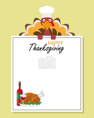 Photo for Thanksgiving Greeting Card. cook turkeywith frame for text - Royalty Free Image