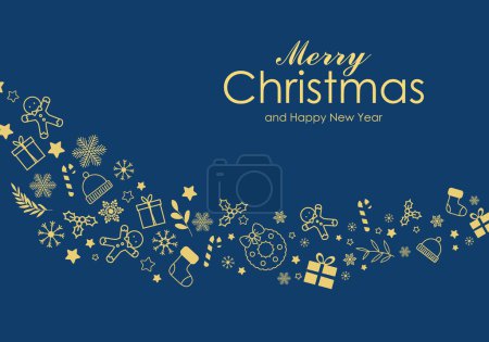 Photo for Christmas elements with blue background - Royalty Free Image