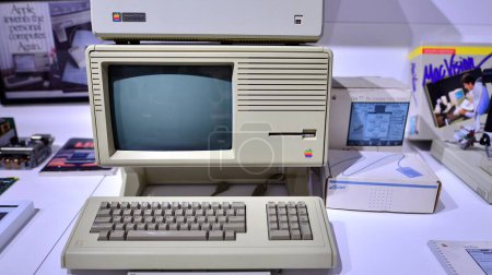 Photo for Warsaw, Poland. 10 February 2023. Inside the Apple Museum. Apple Lisa 2 computer. - Royalty Free Image