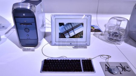 Photo for Warsaw, Poland. 10 February 2023. Inside the Apple Museum. Power Mac G4 and Apple Studio Display DVI. - Royalty Free Image