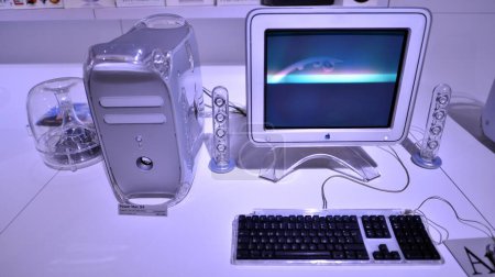 Photo for Warsaw, Poland. 10 February 2023. Inside the Apple Museum. Power Mac G4 computer. - Royalty Free Image
