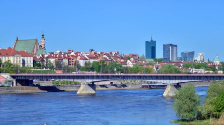 Warsaw, Poland. 11 April 2024. Panorama of the old city.