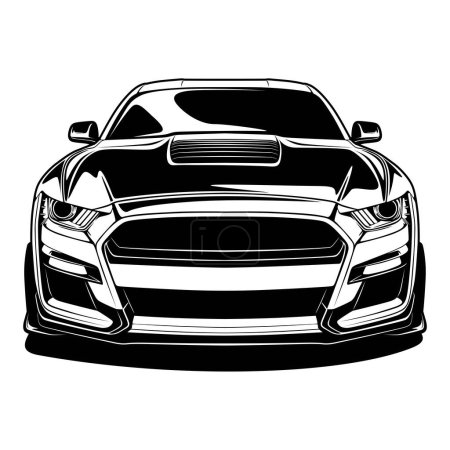 Schwarz-Weiß-Ansicht Auto Vektor Illustration für konzeptionelle Gestaltung