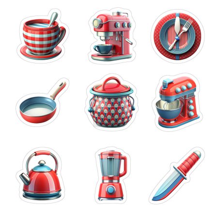 Illustration for Kitchen Essentials Cooking Utensil icon Collection - Royalty Free Image