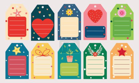 Bedruckbare Farb-Postkarten mit Platz für Wünsche nach perfekten Geschenkanhängern für jeden Anlass