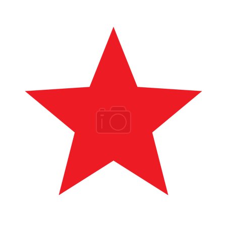 Red star icon. Christmas symbol. Red five-pointed star isolated on white background