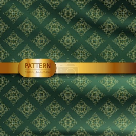 Thai luxury pattern green background vector illustration. Lai Thai element pattern. Dark green theme for text-based compositions: ads, book covers, Digital interfaces, print design templates.