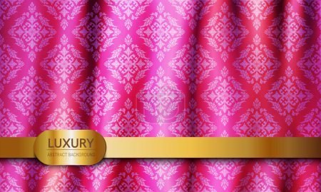 Thai luxury pattern pink background vector illustration. Lai Thai element pattern. Dark pink theme for text-based compositions: ads, book covers, Digital interfaces, print design templates.