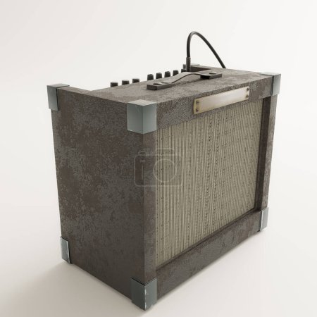 Photo for Guitar amp isolated on white background 3d illustration - Royalty Free Image