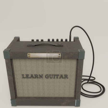 Foto de Amplificador de guitarra aislado sobre fondo blanco 3d ilustración - Imagen libre de derechos