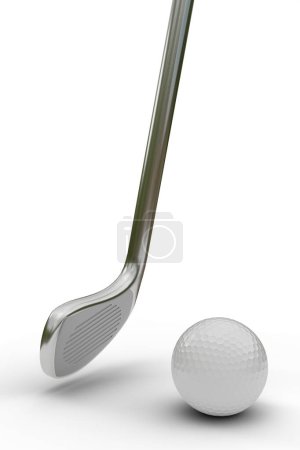 Téléchargez les photos : Golf club isolated on white background 3d illustration - en image libre de droit