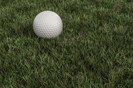 Photo for Golf ball on green grass 3d illustration - Royalty Free Image