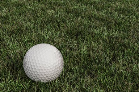 Téléchargez les photos : Golf ball on green grass 3d illustration - en image libre de droit