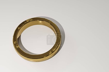 Photo for Golden ring isolated on white background 3d illustration - Royalty Free Image