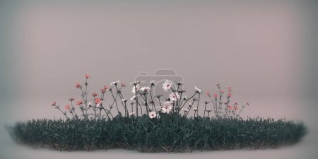 Téléchargez les photos : Grass patch isolated on white background 3d illustration - en image libre de droit
