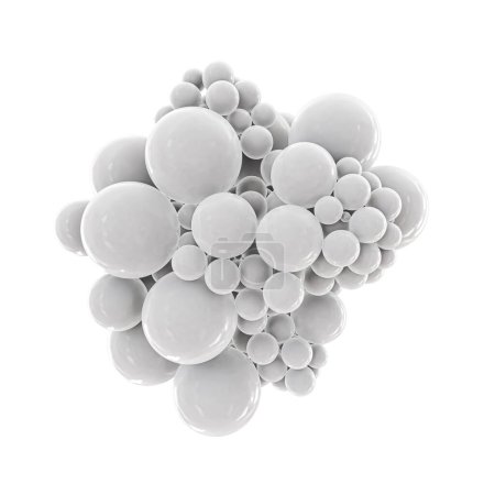 Téléchargez les photos : Sphères abstraites isolées sur fond blanc Illustration 3D - en image libre de droit