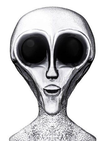 Photo for Alien portrait isolated on transparent background 3d illustration - Royalty Free Image