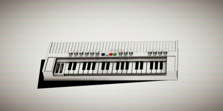 Photo for Vintage synthesizer isolated on white background 3d illustration - Royalty Free Image
