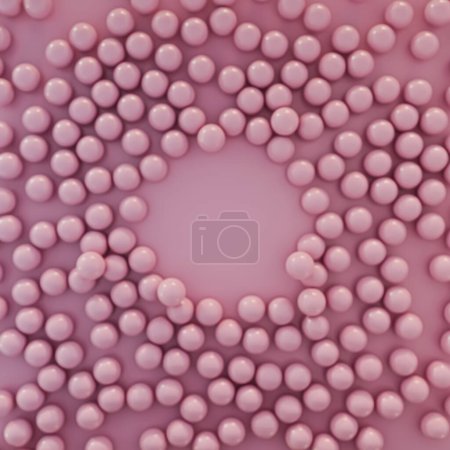 Photo for Pink spheres isolated on pink 3d illustration - Royalty Free Image