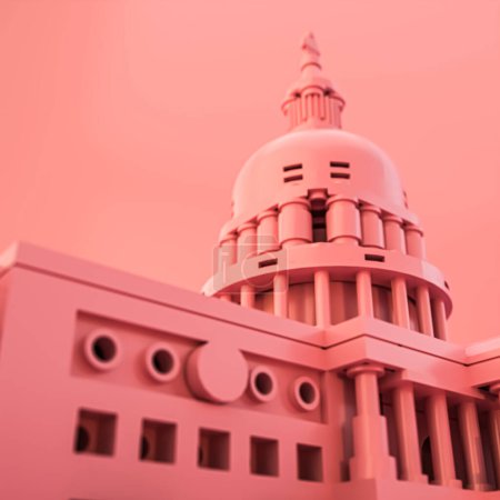 Photo for Capitol hill isolated on pink 3d illustration - Royalty Free Image