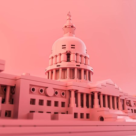 Photo for Capitol hill isolated on pink 3d illustration - Royalty Free Image