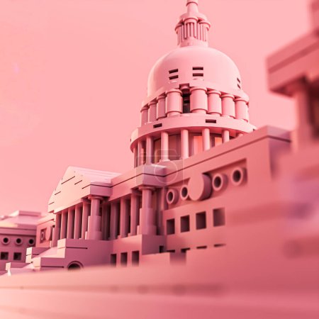 Foto de Capitolio aislado en rosa 3d ilustración - Imagen libre de derechos
