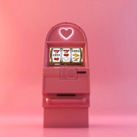 Photo for Slot machine isolated on pink background 3d illustration - Royalty Free Image