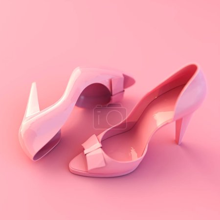 Photo for Flipflops isolated on pink background 3d illustration."this is not AI-generated" - Royalty Free Image