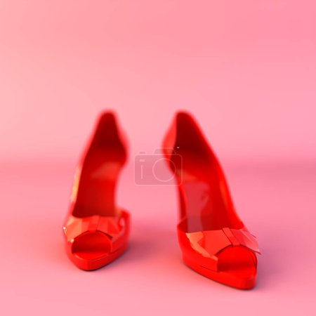 Photo for Flipflops isolated on pink background 3d illustration."this is not AI-generated" - Royalty Free Image