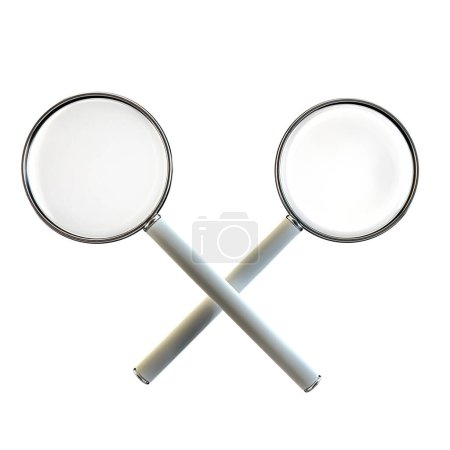 Photo for Magnifier isolated on white background 3d illustration - Royalty Free Image