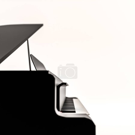 Photo for Grand piano isolated on white background 3d illustration - Royalty Free Image