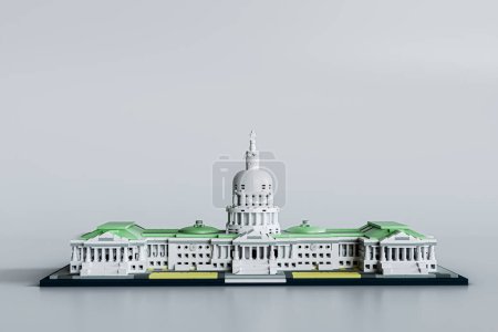 Téléchargez les photos : Jouet en plastique Capitol Hill isolé sur fond blanc Illustration 3D - en image libre de droit